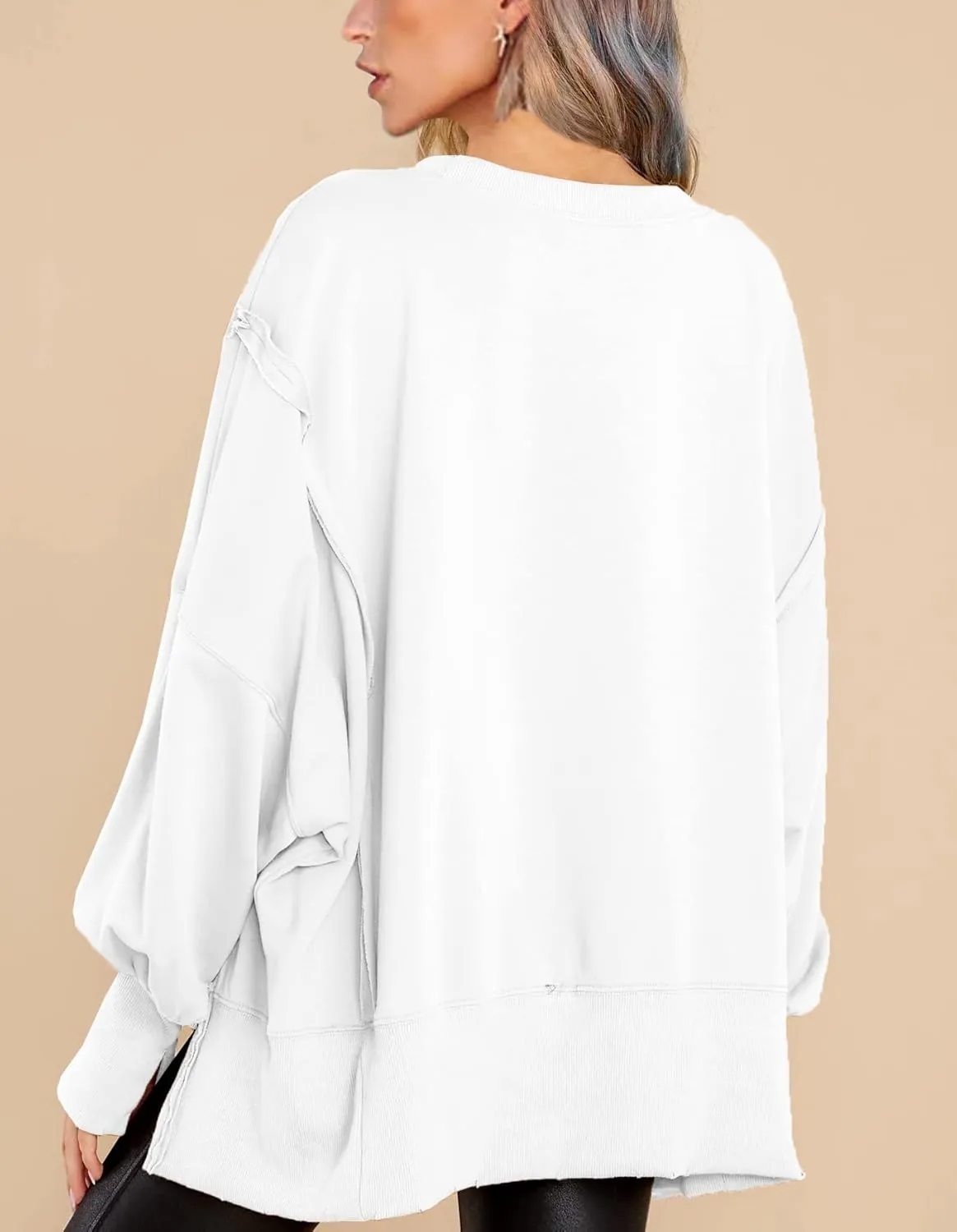 BWQ Womens Oversized Sweatshirt Crewneck Long Sleeve Shirts Pullover Sweatshirts S-2XL