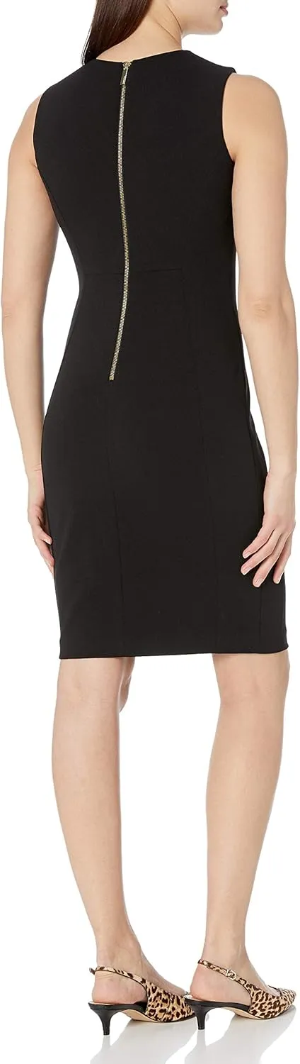 Calvin Klein Women's Sleeveless Scuba Sheath Dress with Princess Seam