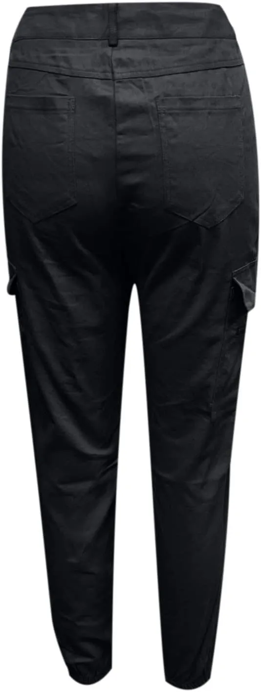 Cargo Leggings with Pockets for Women Casual Skinny Pockets High Waist Pants Stretch Bound Feet Ripstop Cargo Trouser