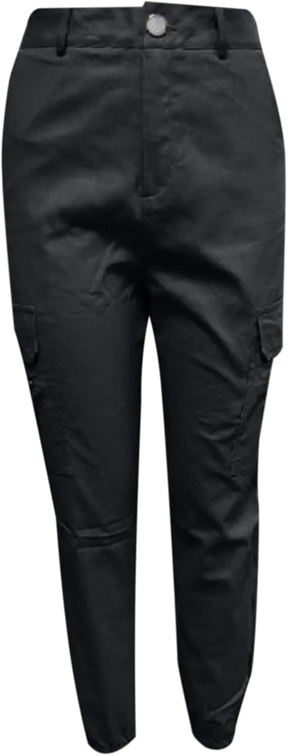 Cargo Leggings with Pockets for Women Casual Skinny Pockets High Waist Pants Stretch Bound Feet Ripstop Cargo Trouser