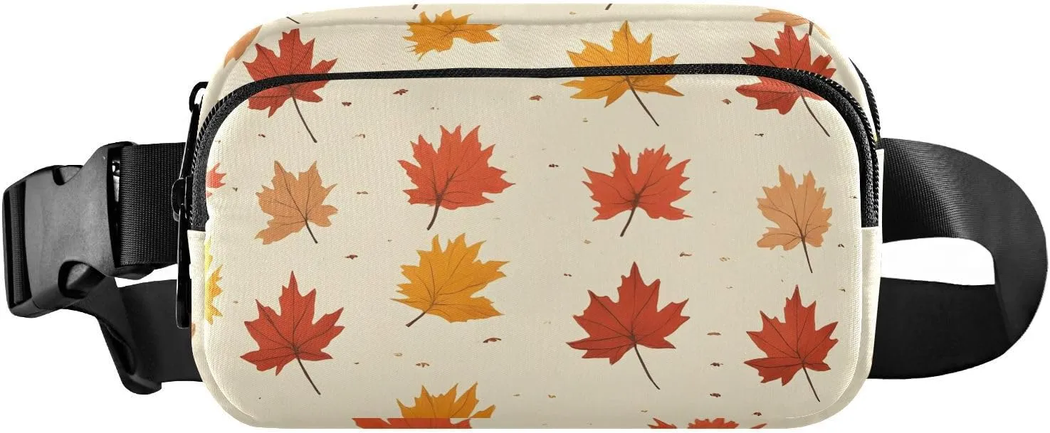 Cartoon Maples Fanny Pack Water Resistant, Women Men Waist Pack Sling Bag Purse for Travel Hiking