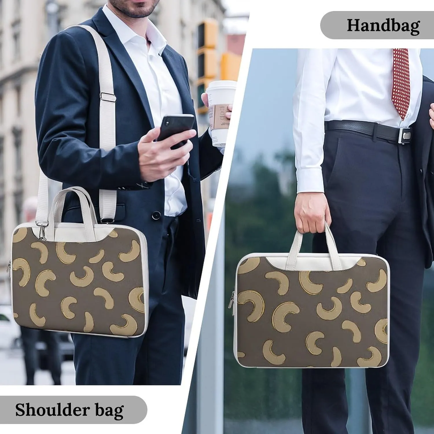 Cashew Nuts Leather Bag Laptop Case Slim Water Resistant Computer Bags with Handle Briefcase for Work