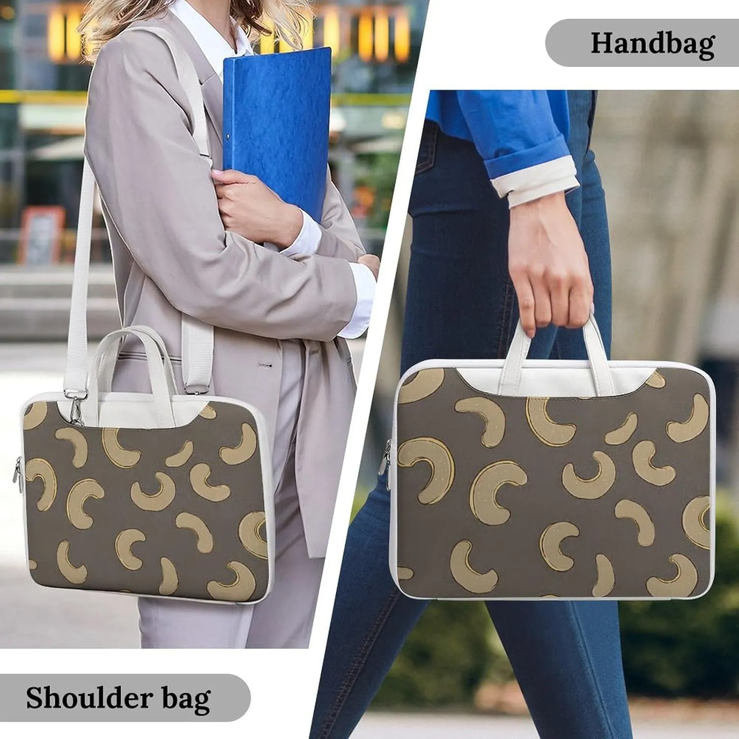 Cashew Nuts Leather Bag Laptop Case Slim Water Resistant Computer Bags with Handle Briefcase for Work
