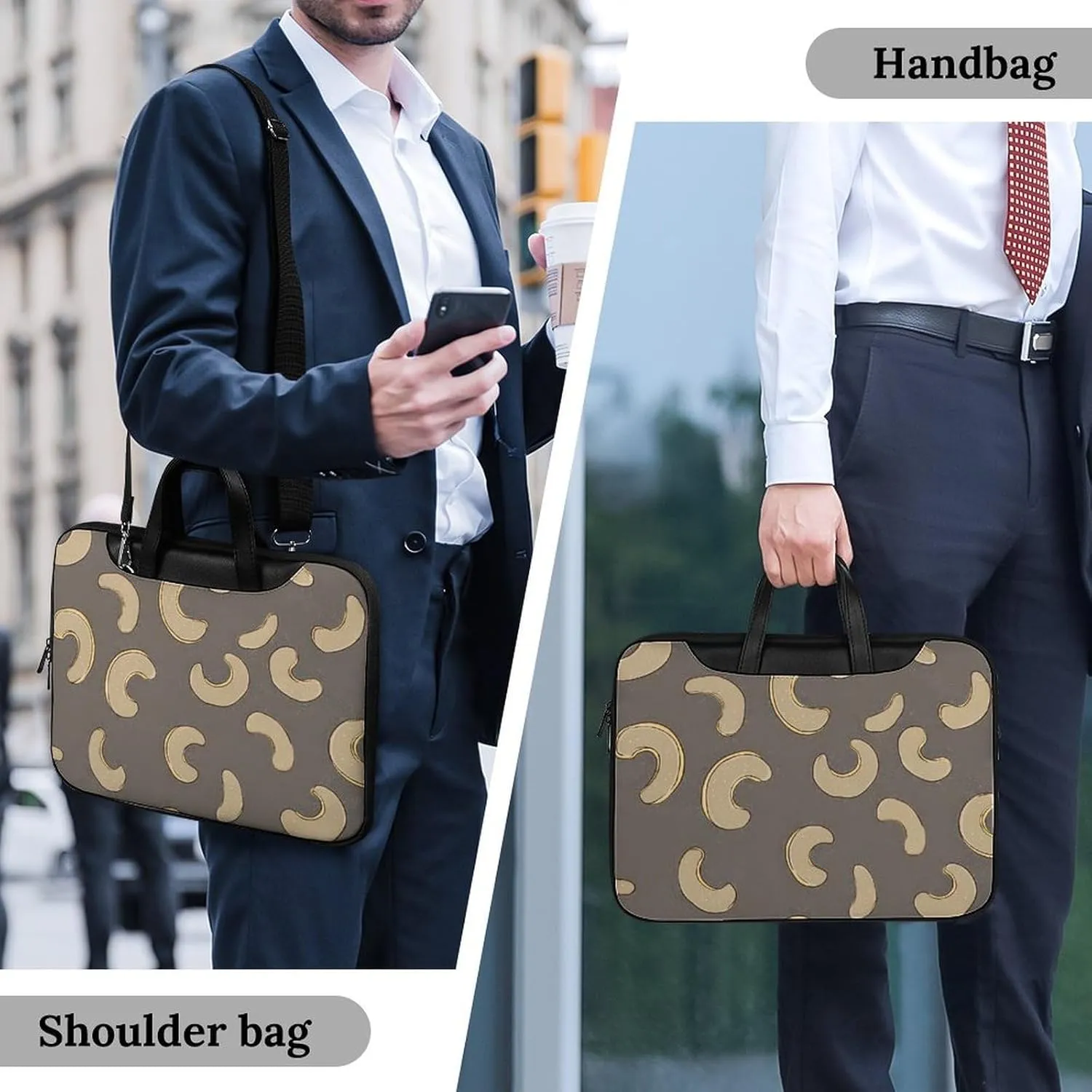 Cashew Nuts Leather Bag Laptop Case Slim Water Resistant Computer Bags with Handle Briefcase for Work