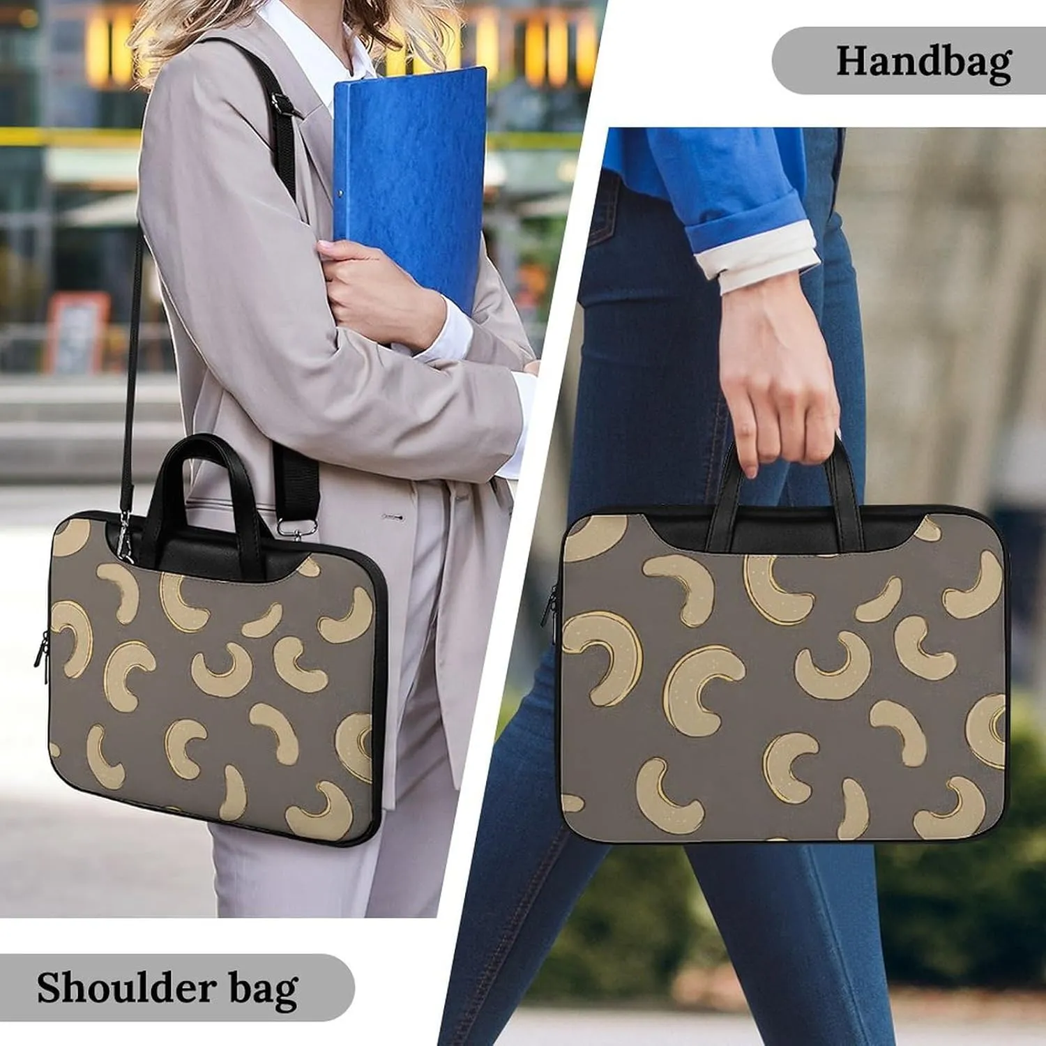 Cashew Nuts Leather Bag Laptop Case Slim Water Resistant Computer Bags with Handle Briefcase for Work