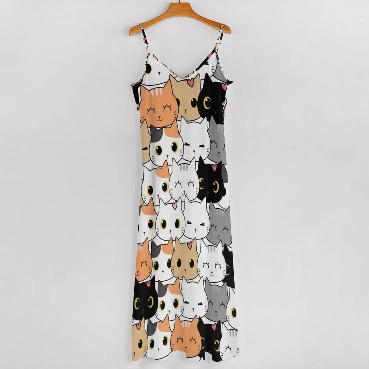 Casual Loose Sleeveless Dress for Women, Sexy V Neck Flowy Maxi Dress, Beach Vacation Spaghetti Strap Sundress