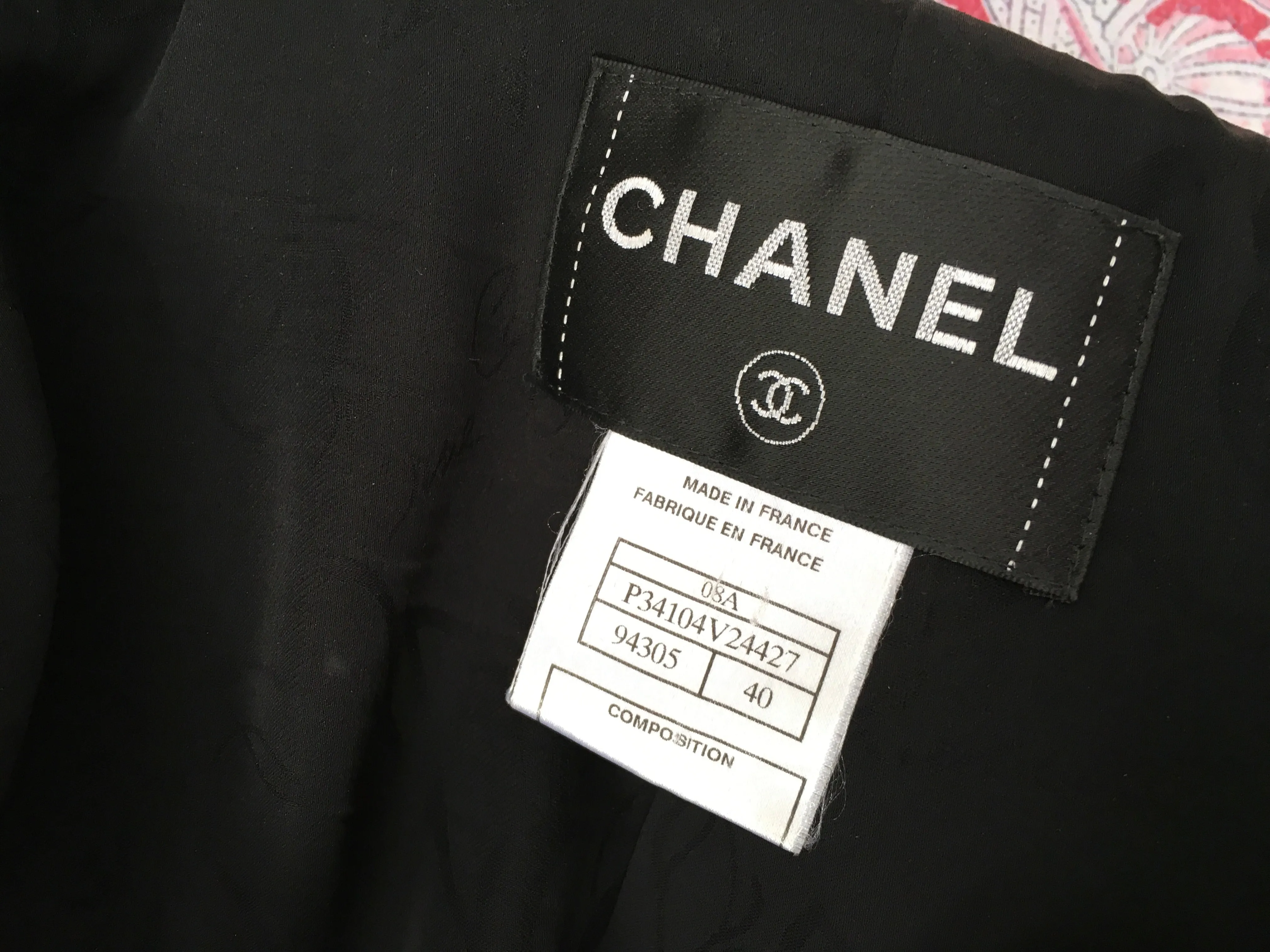Chanel 08A Black Wool Jeweled Iconic 2-piece skirt suit F 40 UK 12 US 8 Ladies