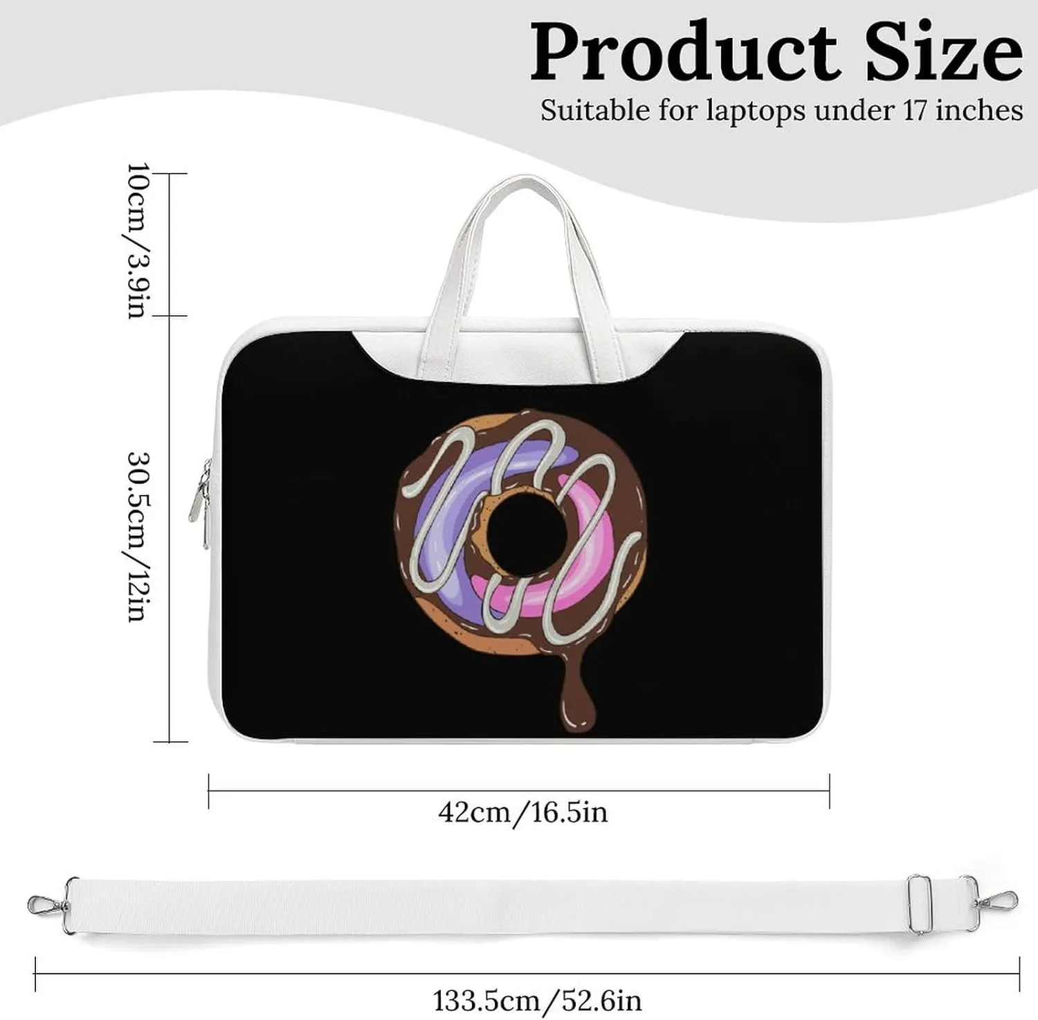 Chocolate Doughnut Leather Bag Laptop Case Slim Water Resistant Computer Bags with Handle Briefcase for Work