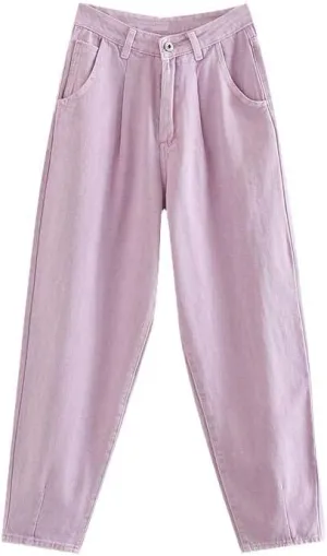 CHONG FENG XIA Autumn Winter Cargo Pants High Waist Harem Loose Trousers Ladie Casual Jeans