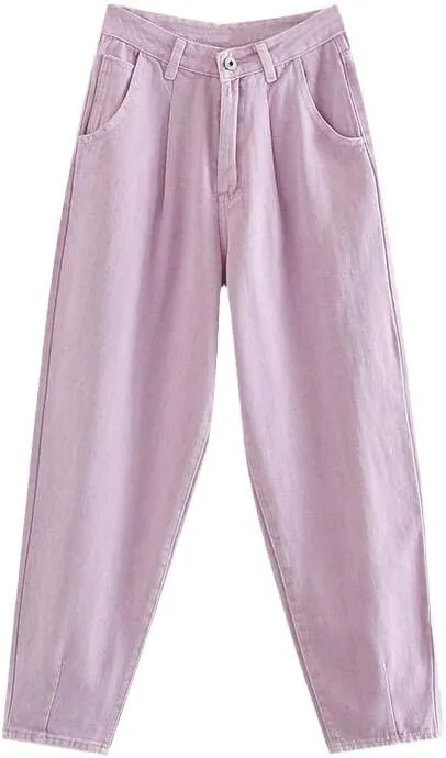 CHONG FENG XIA Autumn Winter Cargo Pants High Waist Harem Loose Trousers Ladie Casual Jeans