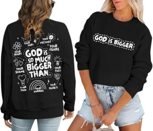 Christian Sweatshirts for Women Jesus God Faith Shirts Inspirational Religious Graphic Hoodie Loose Pullover Tops