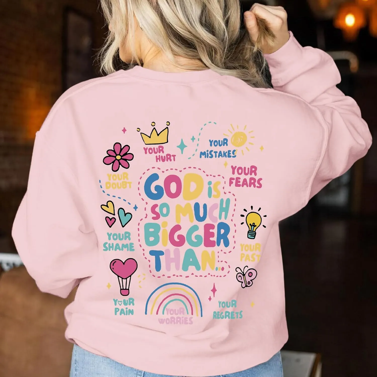 Christian Sweatshirts for Women Jesus God Faith Shirts Inspirational Religious Graphic Hoodie Loose Pullover Tops