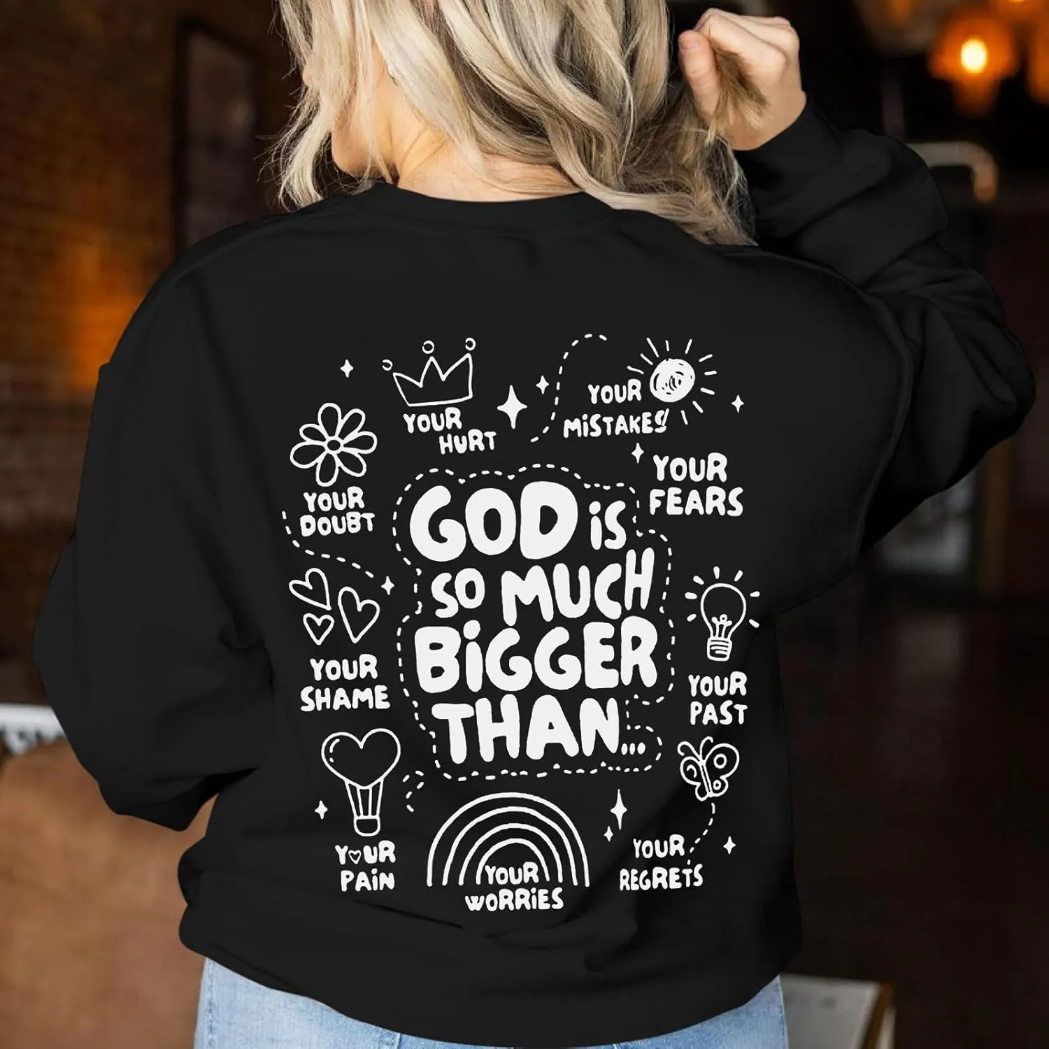 Christian Sweatshirts for Women Jesus God Faith Shirts Inspirational Religious Graphic Hoodie Loose Pullover Tops