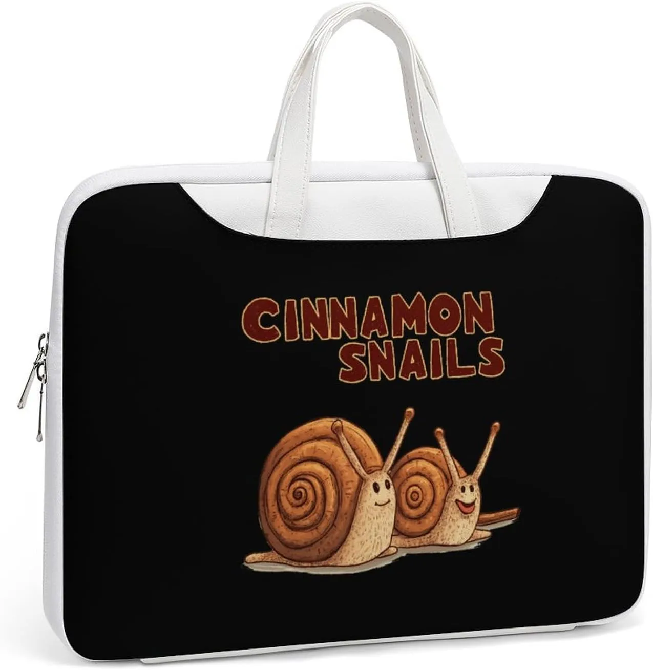 Cinnamon Snails Leather Bag Laptop Case Slim Water Resistant Computer Bags with Handle Briefcase for Work