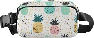 Colored Pineapple Fanny Pack Water Resistant, Women Men Waist Pack Sling Bag Purse for Travel Hiking