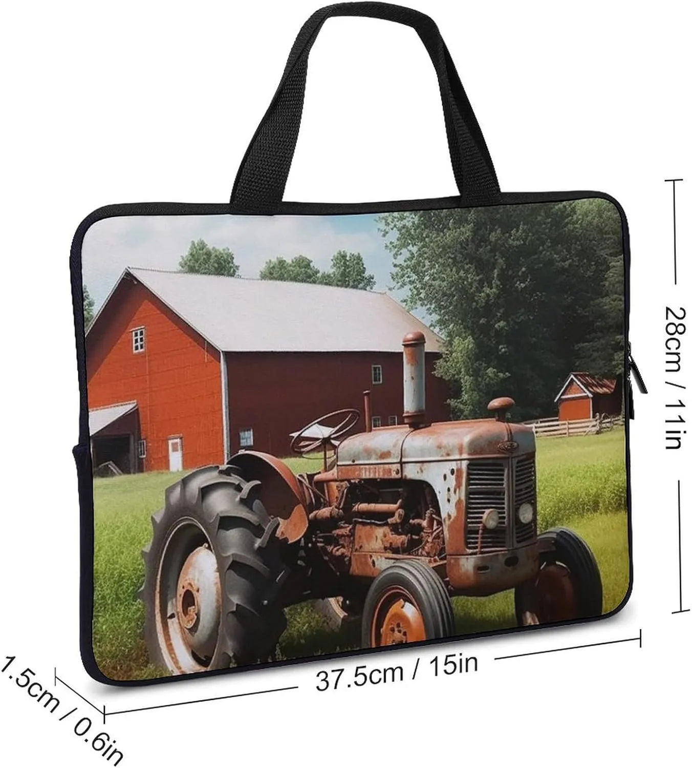 Company Farm Tractor Laptop Bag Durable Laptop Sleeve Water-Resistant Notebook Bag for Computer Or Tablet