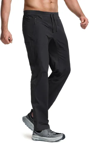 CQR Men's Lightweight Vent Hiking Pants, Water-Resistant & Breathable Sports Outdoor Athletic Pants with Elastic Waist