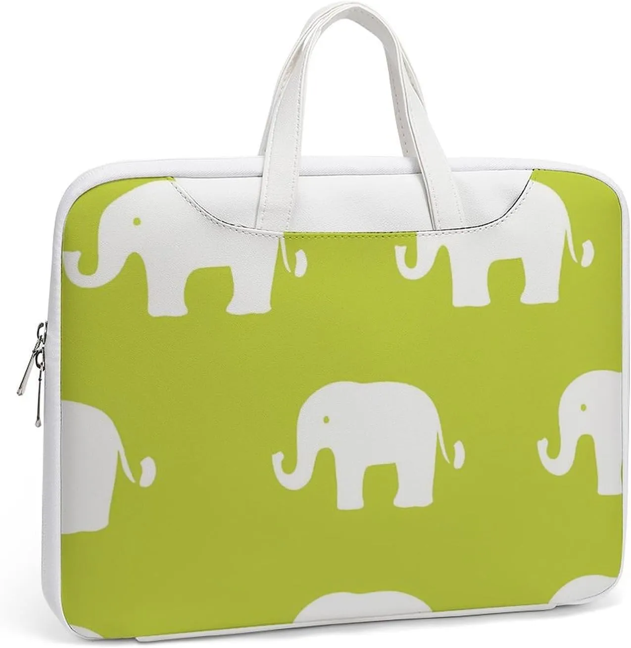 Cute Elephants Leather Bag Laptop Case Slim Water Resistant Computer Bags with Handle Briefcase for Work