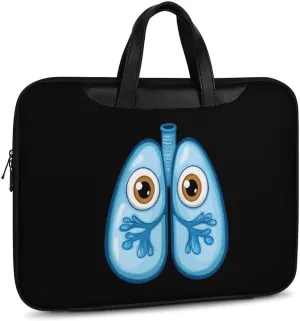 Cute Lungs Leather Bag Laptop Case Slim Water Resistant Computer Bags with Handle Briefcase for Work
