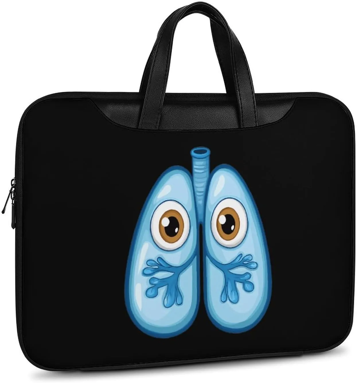 Cute Lungs Leather Bag Laptop Case Slim Water Resistant Computer Bags with Handle Briefcase for Work