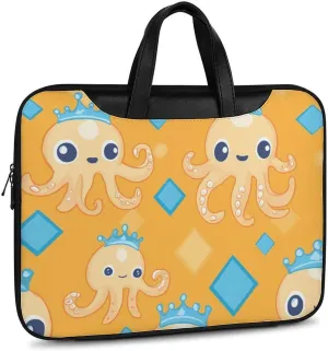 Cute Octopuses Leather Bag Laptop Case Slim Water Resistant Computer Bags with Handle Briefcase for Work