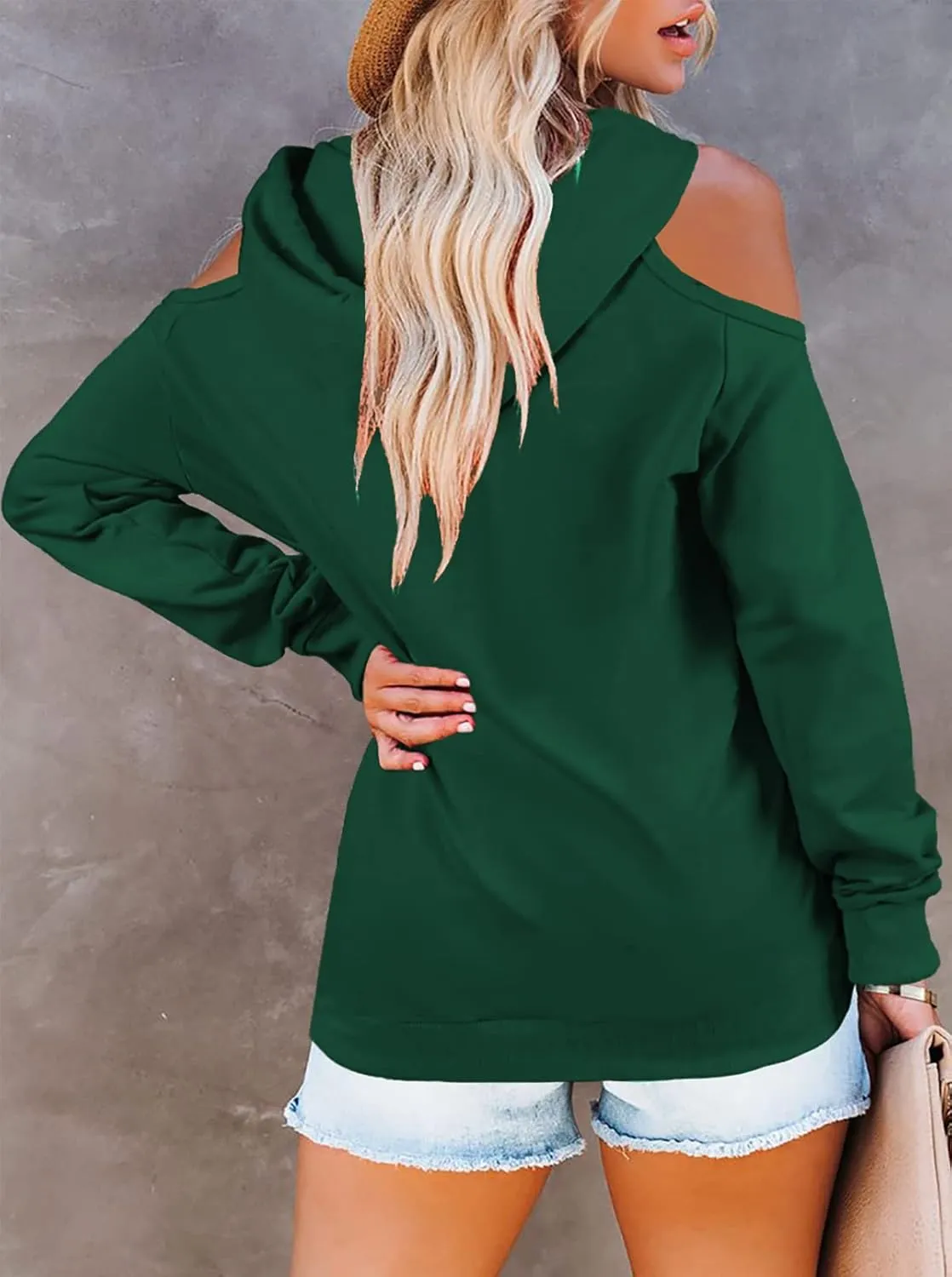 Cutiefox Women's Casual Long Sleeve Drawstring Hoodie Sweatshirts Pullover with Pockets
