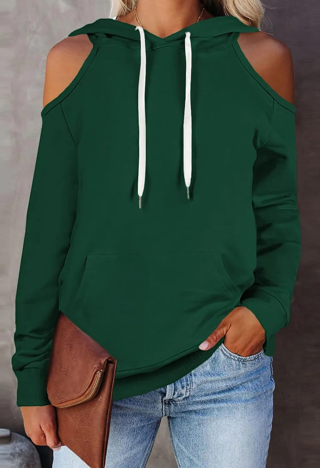 Cutiefox Women's Casual Long Sleeve Drawstring Hoodie Sweatshirts Pullover with Pockets