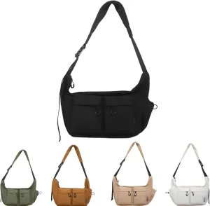 Dallaswind Large Capacity Messenger Canvas Bag, Large Crossbody Bag Shoulder Purse, Vintage Water Resistant Canvas Satchel