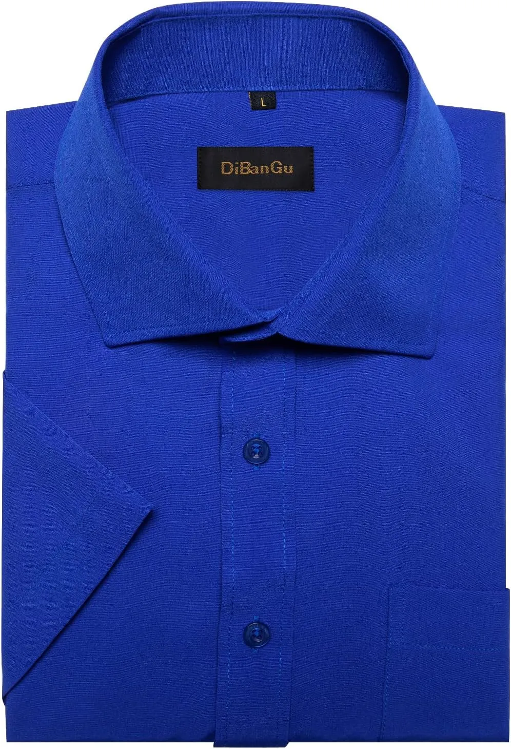 DiBanGu Men's Casual Dress Shirt Cotton Short Sleeve Button Down Shirts Regular Fit Paisley Solid Contrast Design