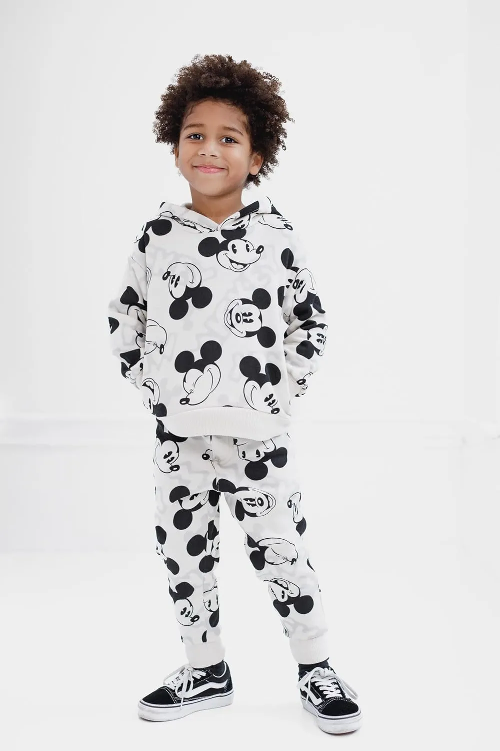 Disney Mickey Mouse Fleece Pullover Hoodie and Pants Outfit Set Newborn to Big Kid Sizes (0-3 Months - 14-16)