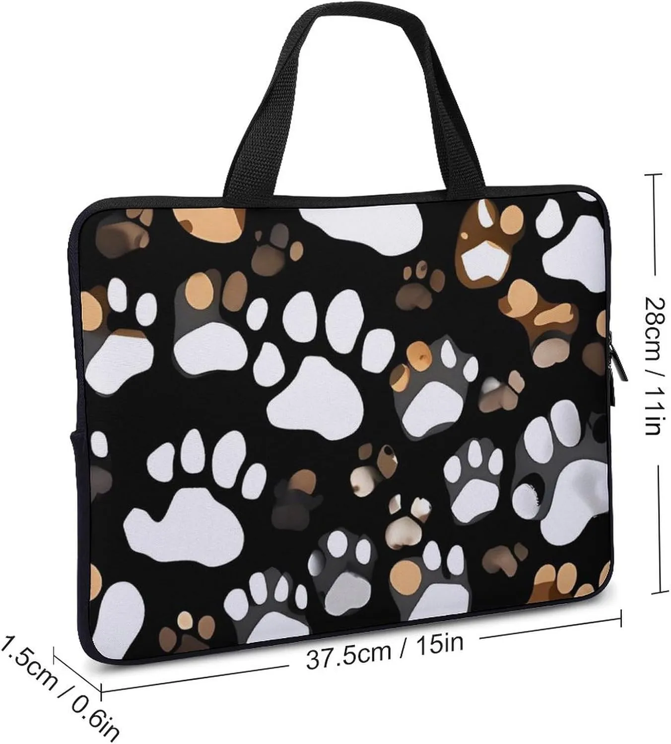 Dog Paw Print Laptop Bag Durable Laptop Sleeve Water-Resistant Notebook Bag for Computer Or Tablet