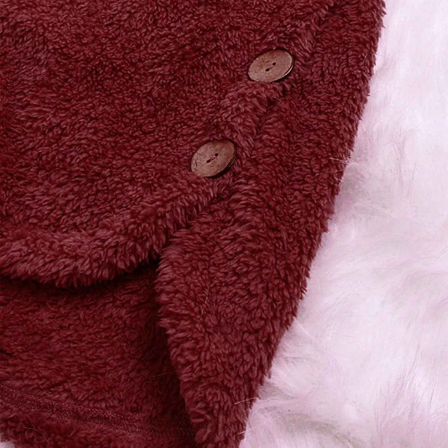 DOLKFU Women's Sherpa Hoodies Coats Button Outwear Jackets Fuzzy Fleece Trench Long Jacket 2022 Fall Winter Cute Hooded