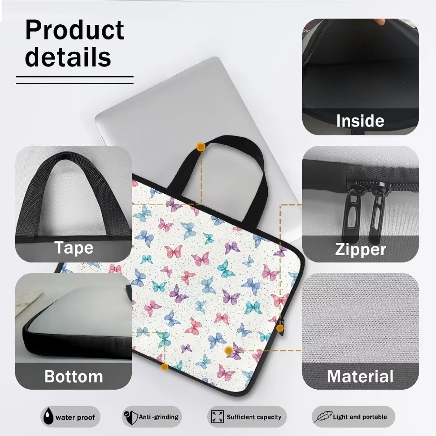 Dolyues Laptop Briefcases for Women Men 10-17 Inches Laptop Bag Water-resistant Computer Bag Lightweight