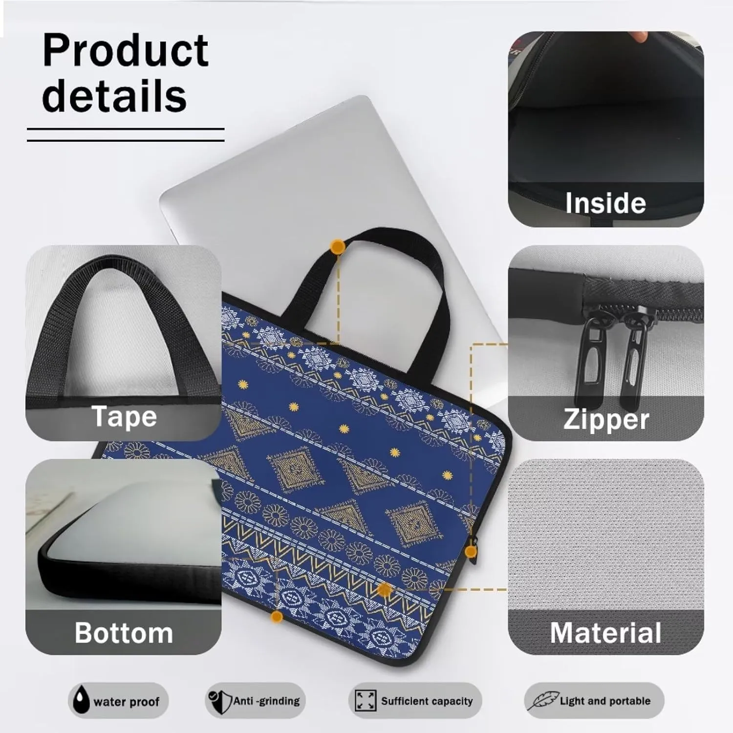Dolyues Laptop Briefcases for Women Men 10-17 Inches Laptop Bag Water-resistant Computer Bag Lightweight