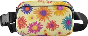 Doodle Flowers Fanny Pack Water Resistant, Women Men Waist Pack Sling Bag Purse for Travel Hiking