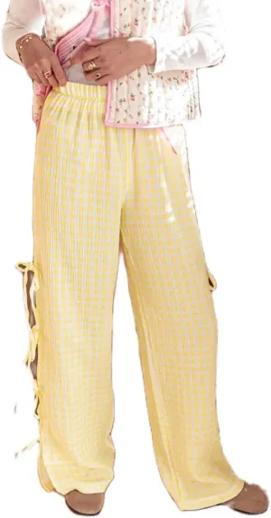 DSORVICD Women Y2k Striped Lounge Pants Casual Drawstring Elastic Waist Wide Leg Pajamas Pants Loose Fit Going Out Trousers