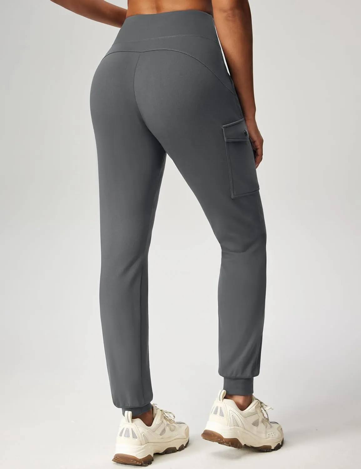 Ewedoos Fleece Lined Joggers Women Water Resistant Thermal Sweatpants High Waisted Hiking Cargo Pants with Pockets