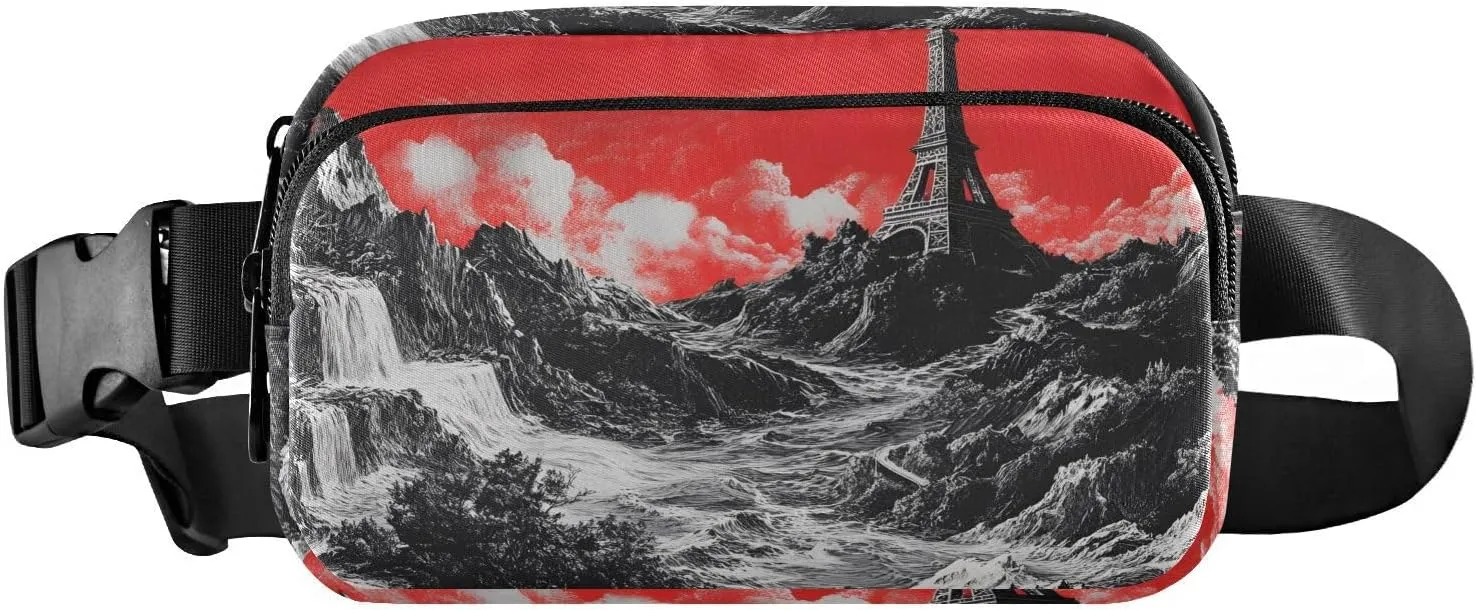 Fantasy Eiffel Fanny Pack Water Resistant Waist Pack Sling Bag Purse for Women Men Travel Hiking