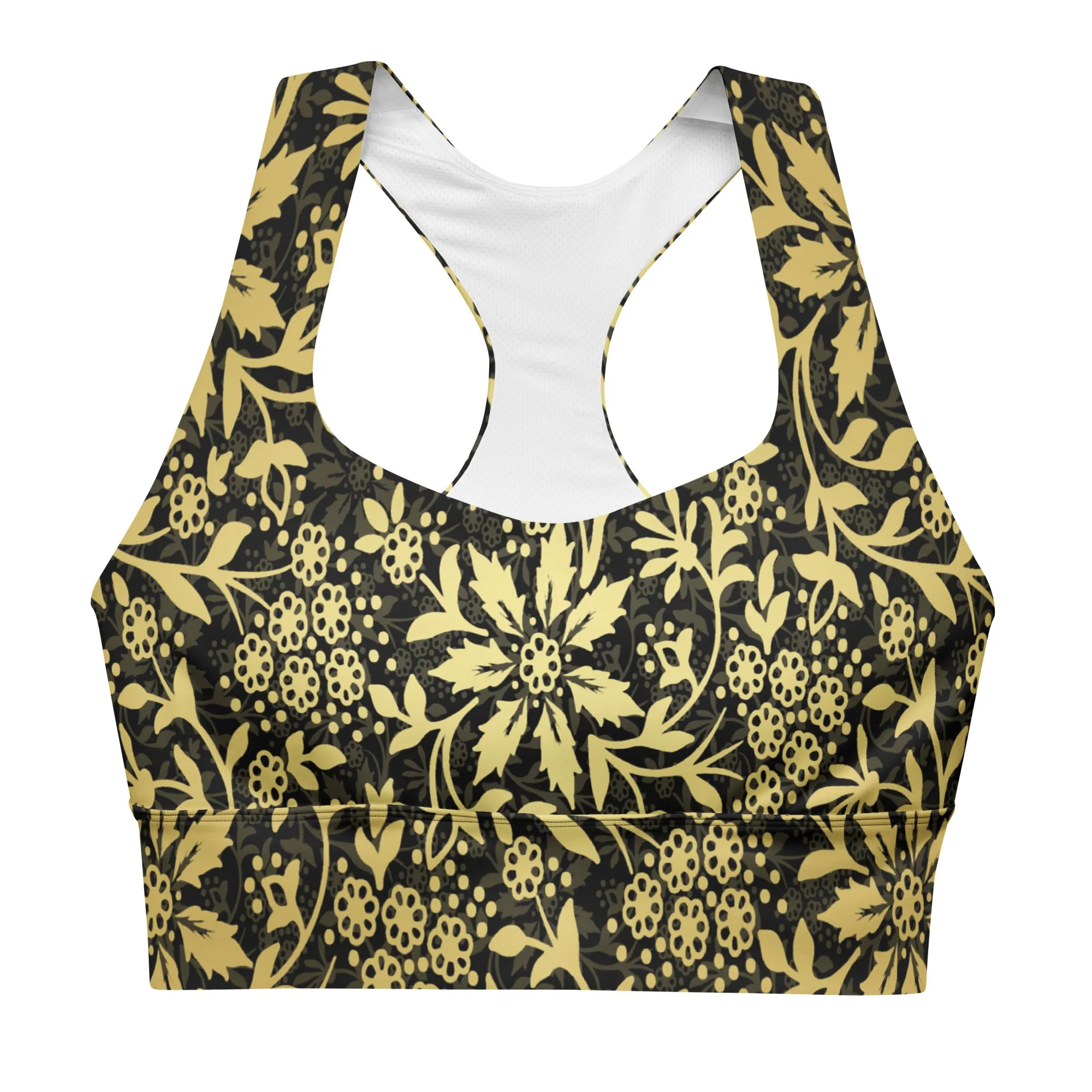Fashion Gold and Black Sports Bra, lioness-love