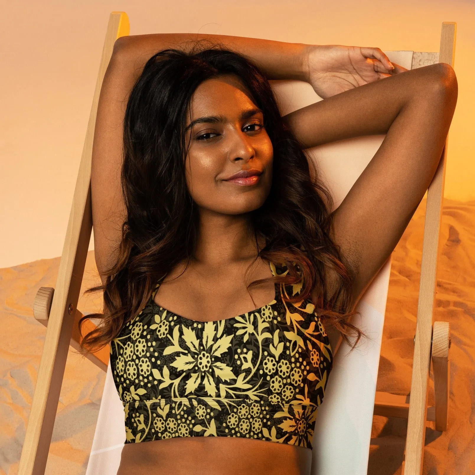 Fashion Gold and Black Sports Bra, lioness-love