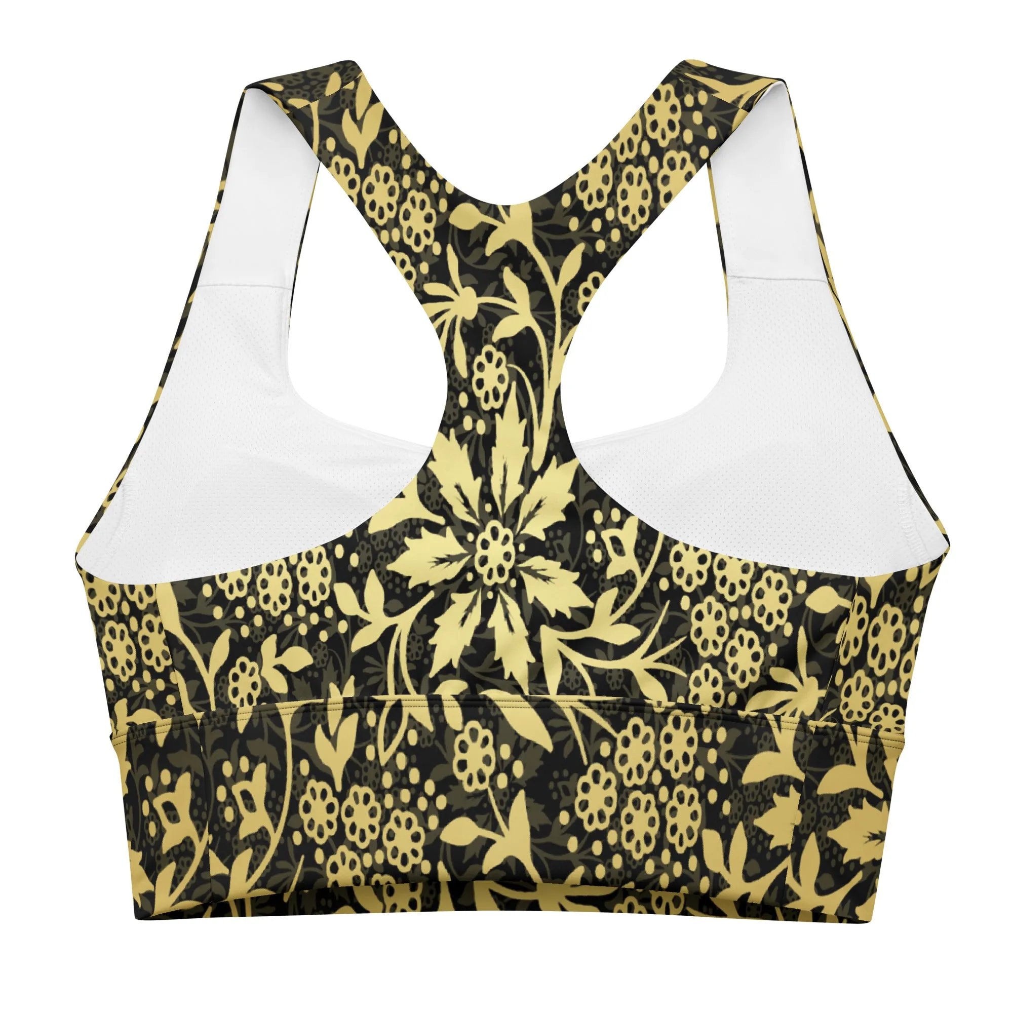 Fashion Gold and Black Sports Bra, lioness-love