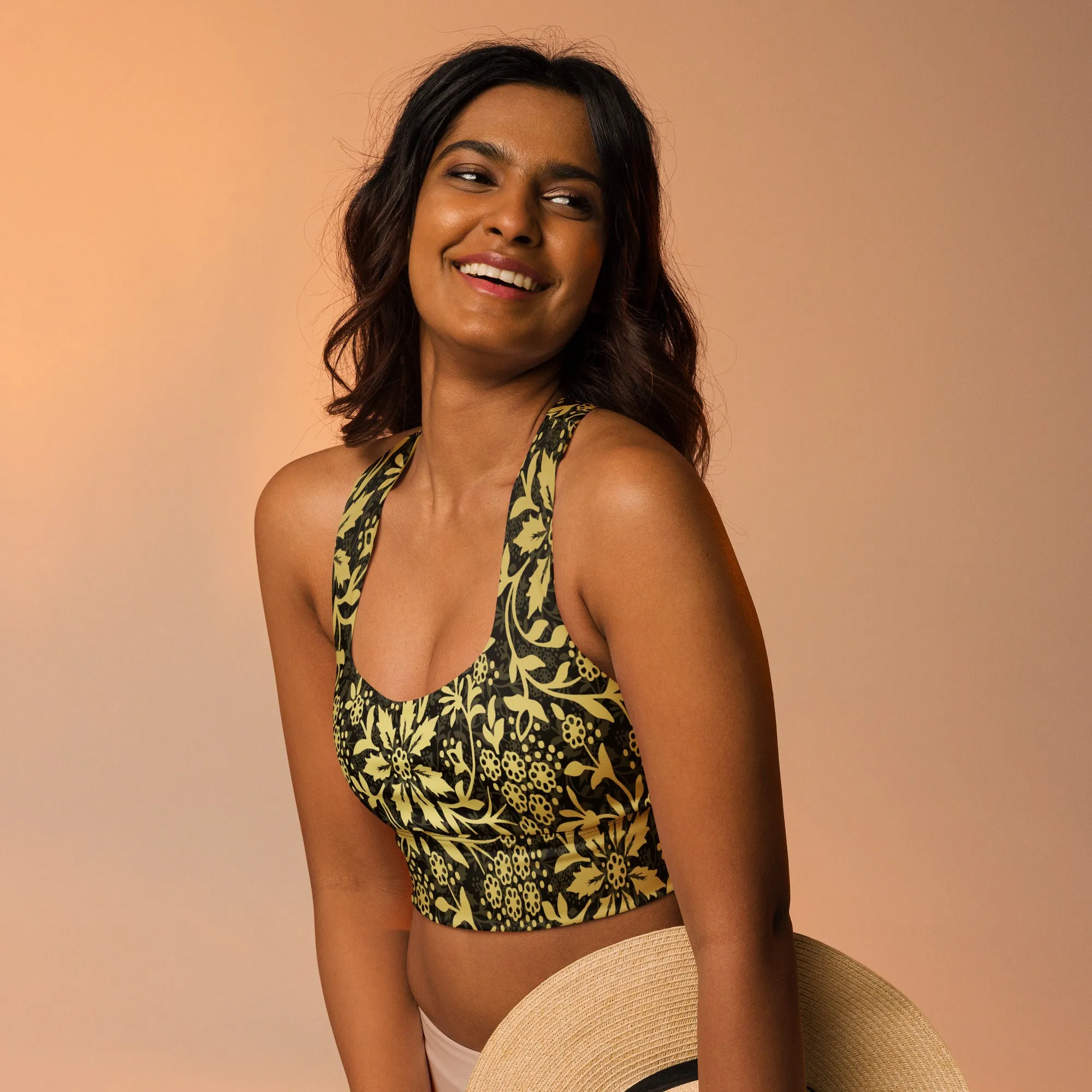 Fashion Gold and Black Sports Bra, lioness-love