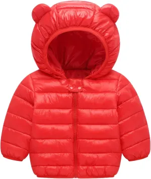 Favorland Baby Boys Girls Toddler Kids Winter Coats with Ears Hoods Padded Puffer Jacket