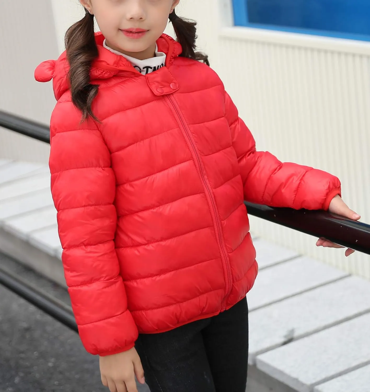 Favorland Baby Boys Girls Toddler Kids Winter Coats with Ears Hoods Padded Puffer Jacket