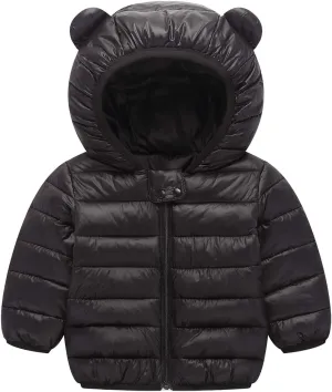 Favorland Baby Boys Girls Toddler Kids Winter Coats with Ears Hoods Padded Puffer Jacket