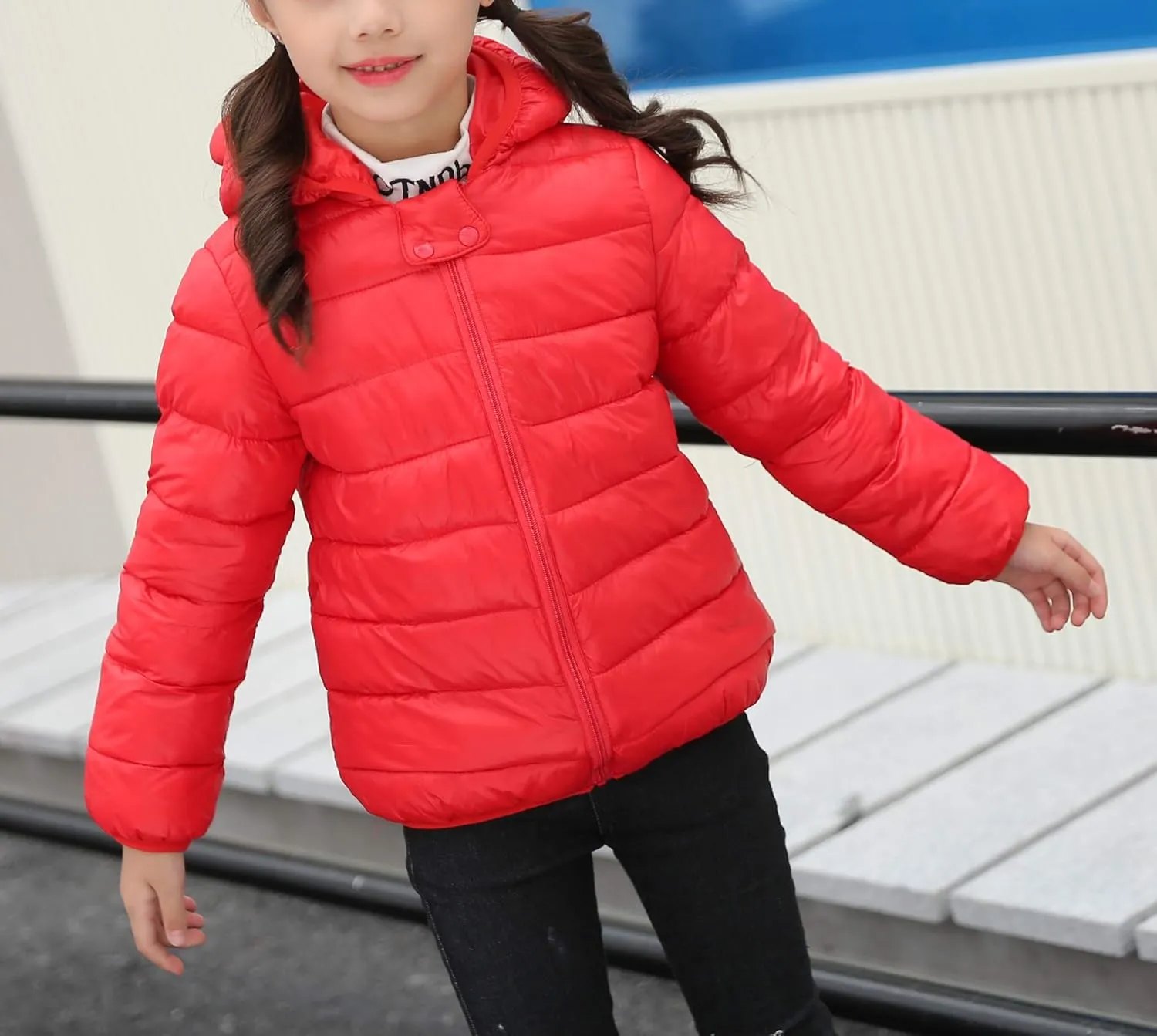 Favorland Baby Boys Girls Toddler Kids Winter Coats with Ears Hoods Padded Puffer Jacket