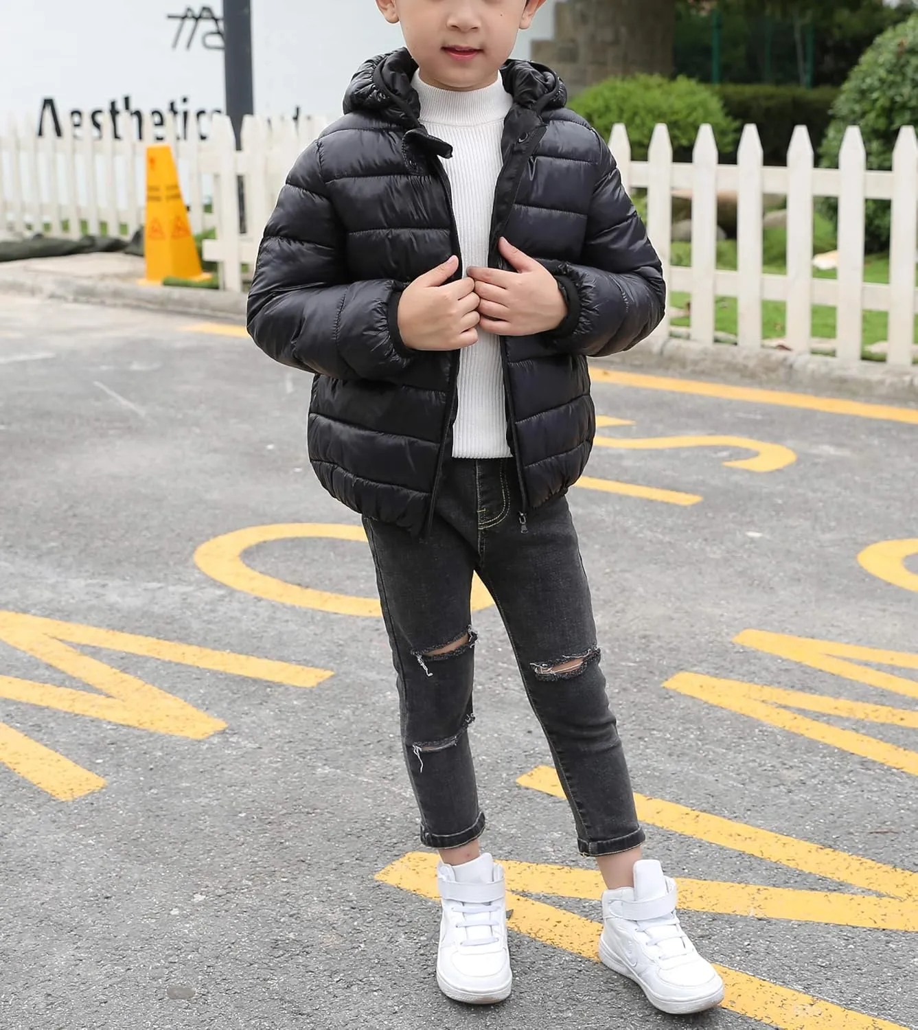 Favorland Baby Boys Girls Toddler Kids Winter Coats with Ears Hoods Padded Puffer Jacket