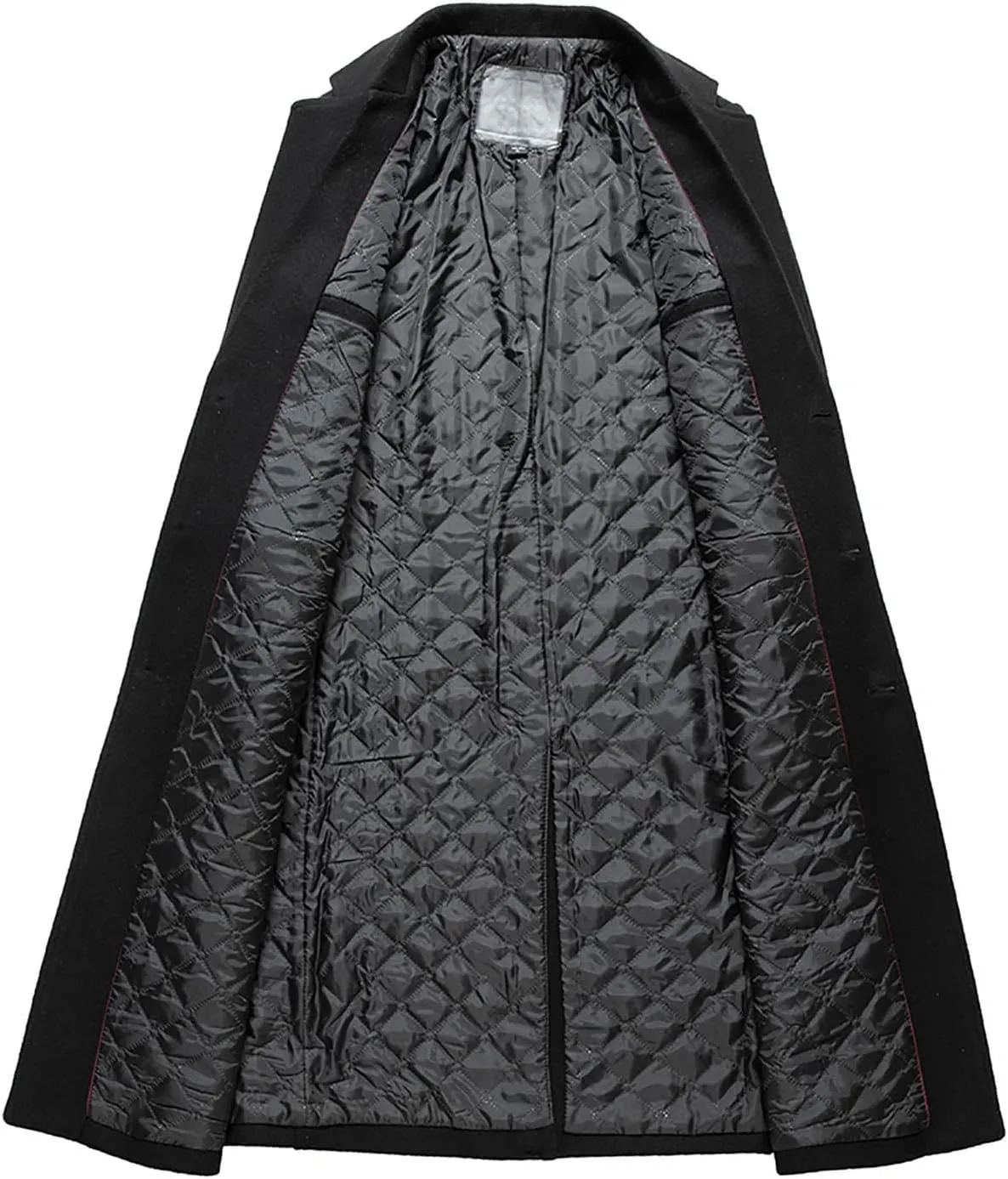 Firzero Men's Single Breasted Trench Coat, Winter Wool Coat Oversized Warm Lapel Work Business Long Jacket