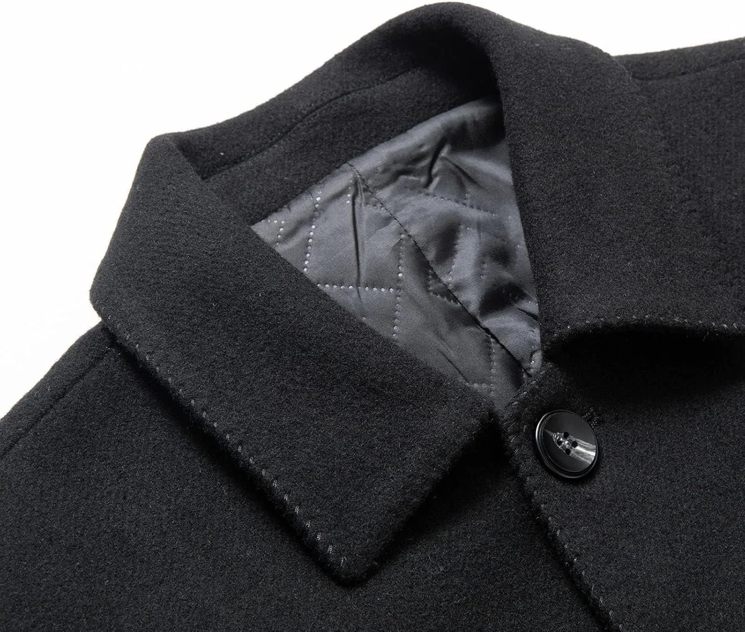 Firzero Men's Single Breasted Trench Coat, Winter Wool Coat Oversized Warm Lapel Work Business Long Jacket