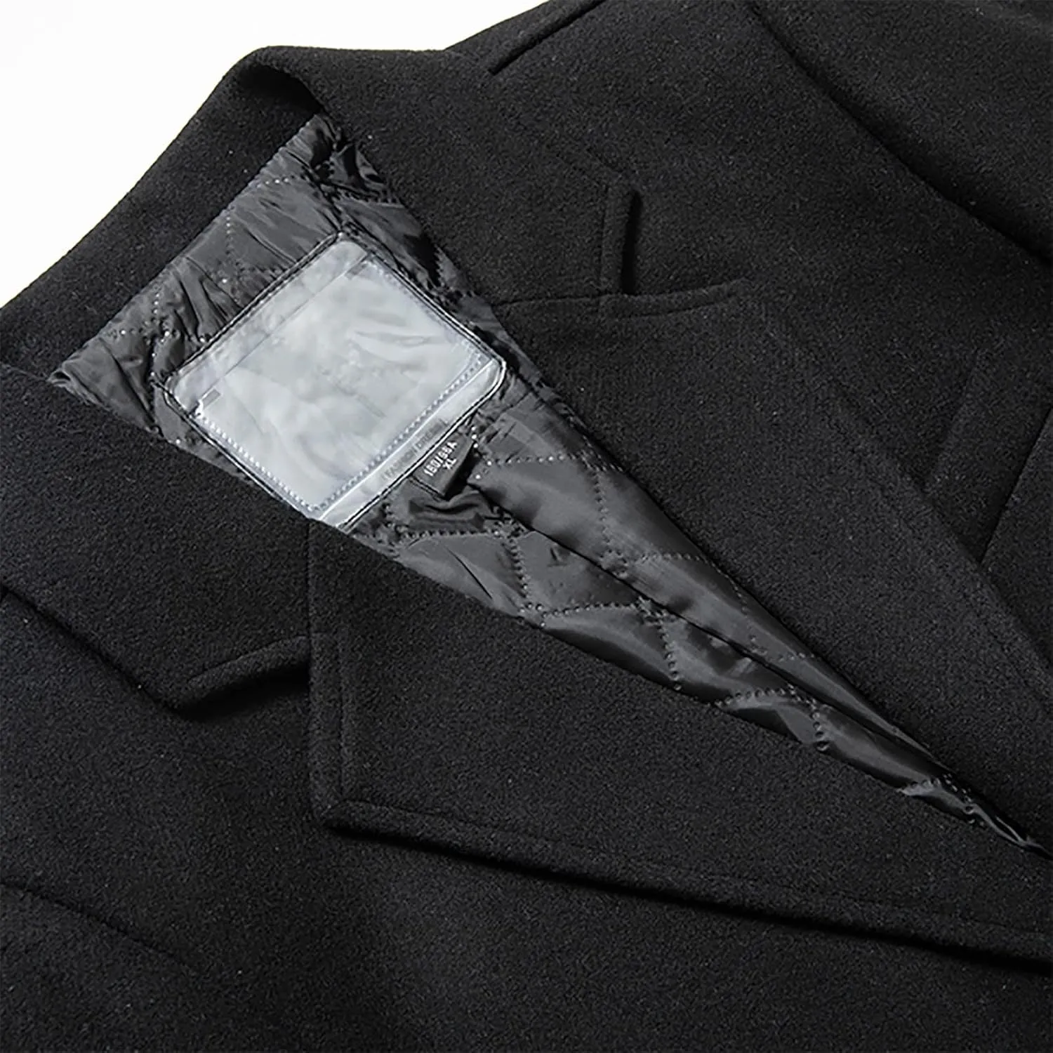 Firzero Men's Single Breasted Trench Coat, Winter Wool Coat Oversized Warm Lapel Work Business Long Jacket